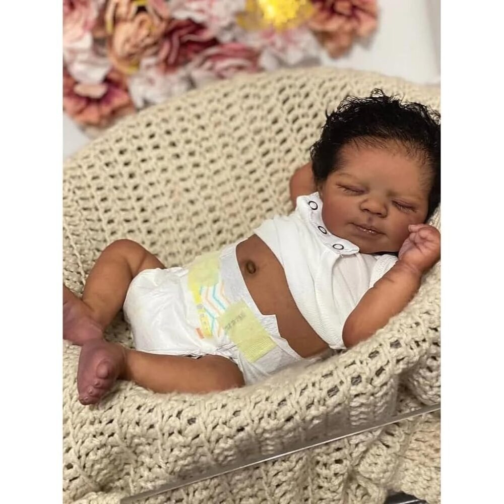 Realistic Baby Doll in White Diaper and White Top - Kids Toys